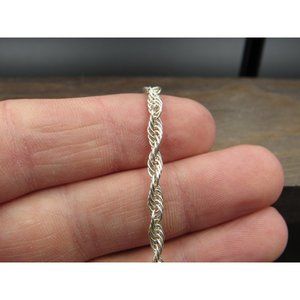 7 Inch Sterling Silver Cool Simple Braided Chain Bracelet